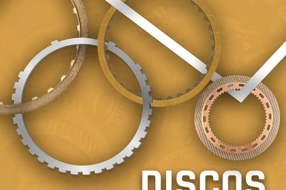 discos de pasta para transmisión automática en un fondo amarillo